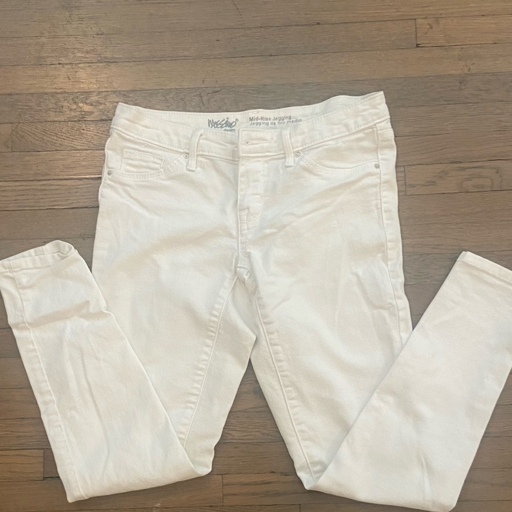 White mid rise jegging